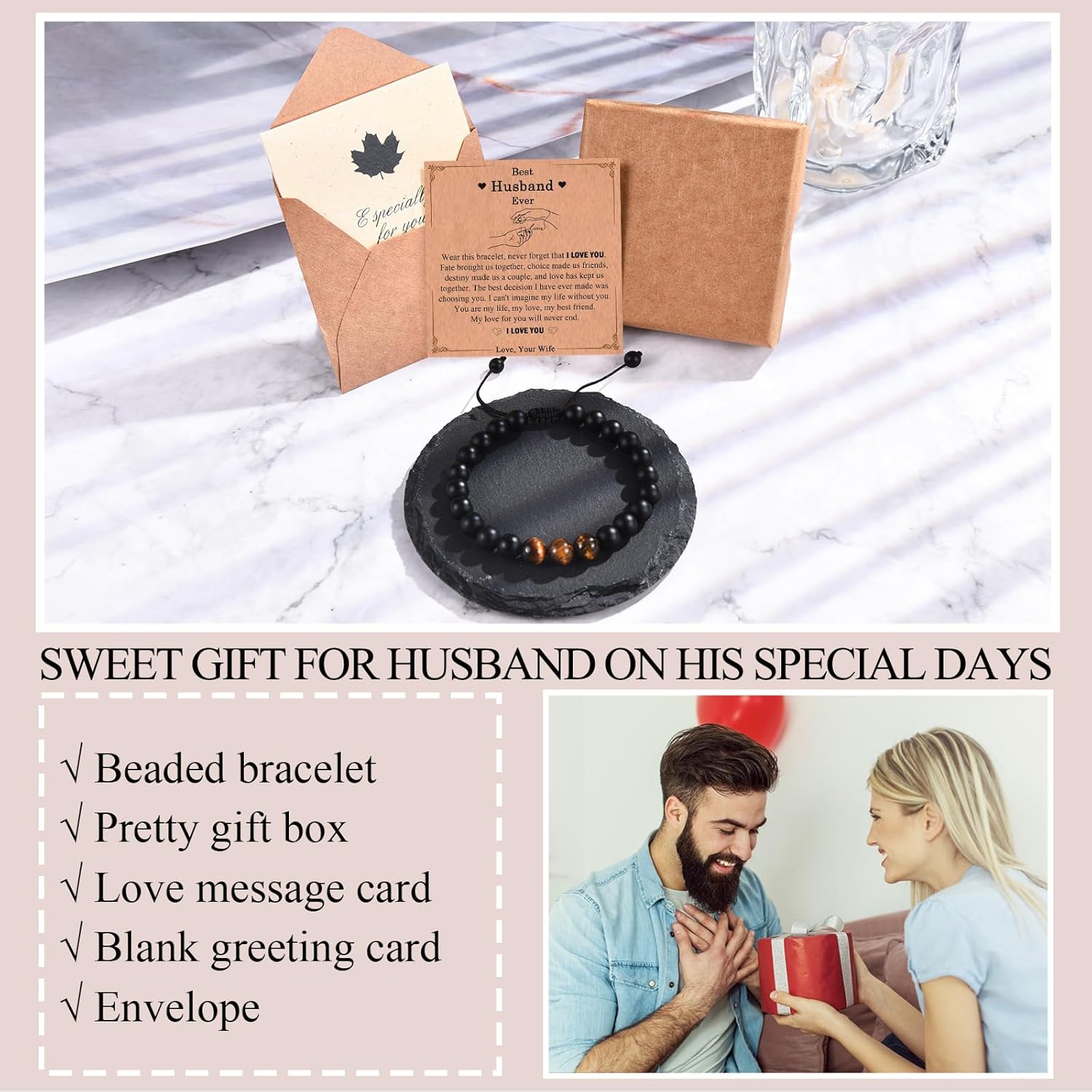 Best Ever Gifts for Mens Teen Boys, Beads Bracelet Gifts for Friend Brother Uncle Boyfriend Grandpa Dad Son Grandson Nephew New Dad Stepdad Husband on Birthday Christmas Valentines Fathers Graduation - Image 5