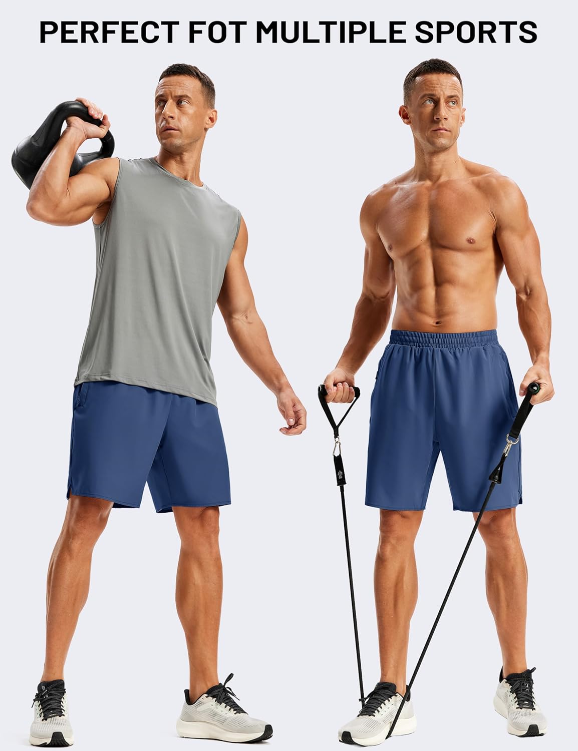 TACVASEN Men's Athletic Running Shorts with Zipper Pocket 7" Quick Dry Gym Workout Shorts Summer Outdoor Hiking - Image 6