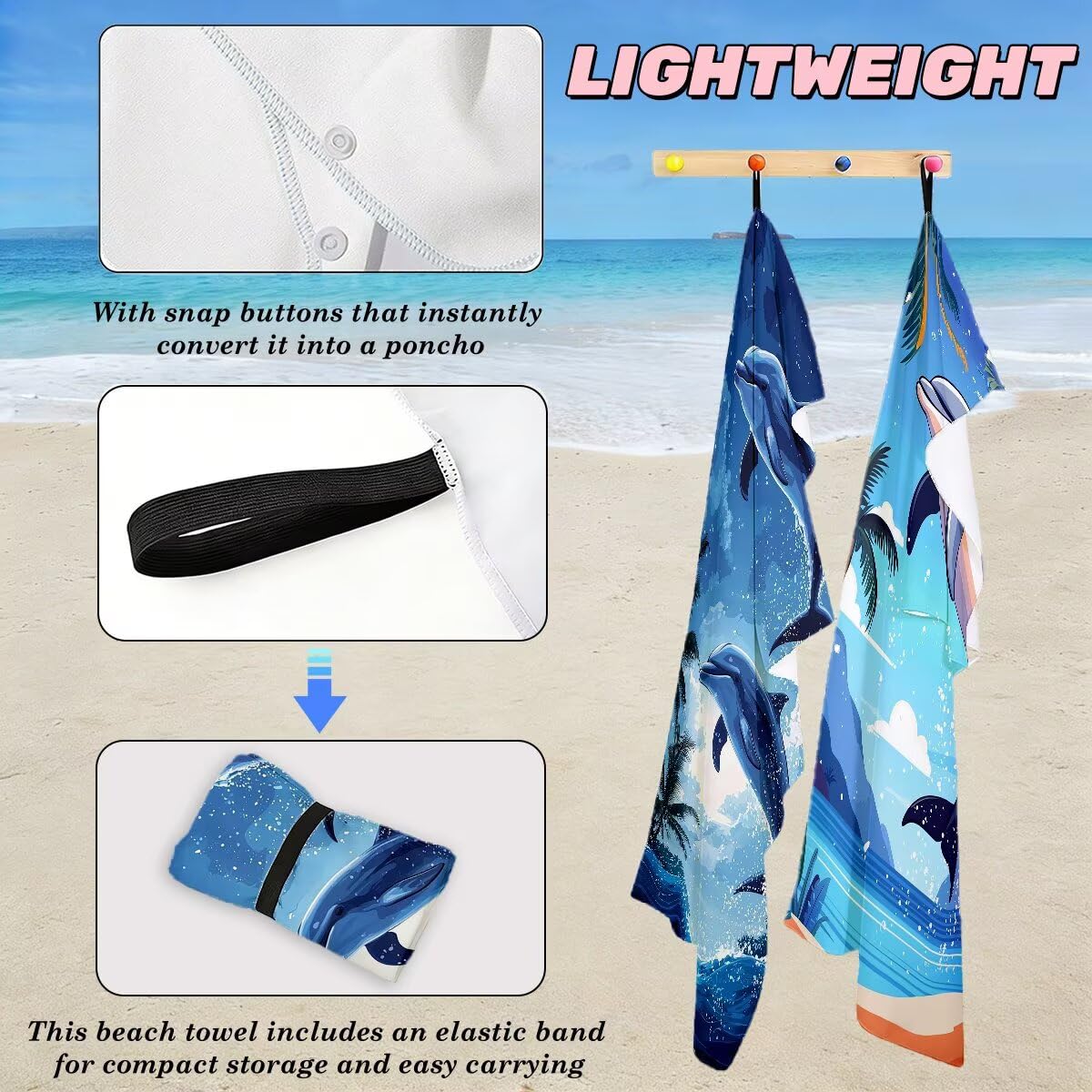 Ręcznik plażowy z mikrofibry, duży ręcznik plażowy 90 x 180 cm 2 sztuki, ręcznik gimnastyczny mężczyźni kobiety odporne na piasek ręczniki plażowe szybkoschnące ręczniki z mikrofibry akcesoria plażowe