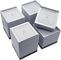 Vista 16 de Elevadores de Cama, Elevadores de Muebles de Tamaño Grande, Bloques Ajustables de Elevación de 1/2/3/4/5/6/7/8/9/10 Pulgadas para Cama, Sofá