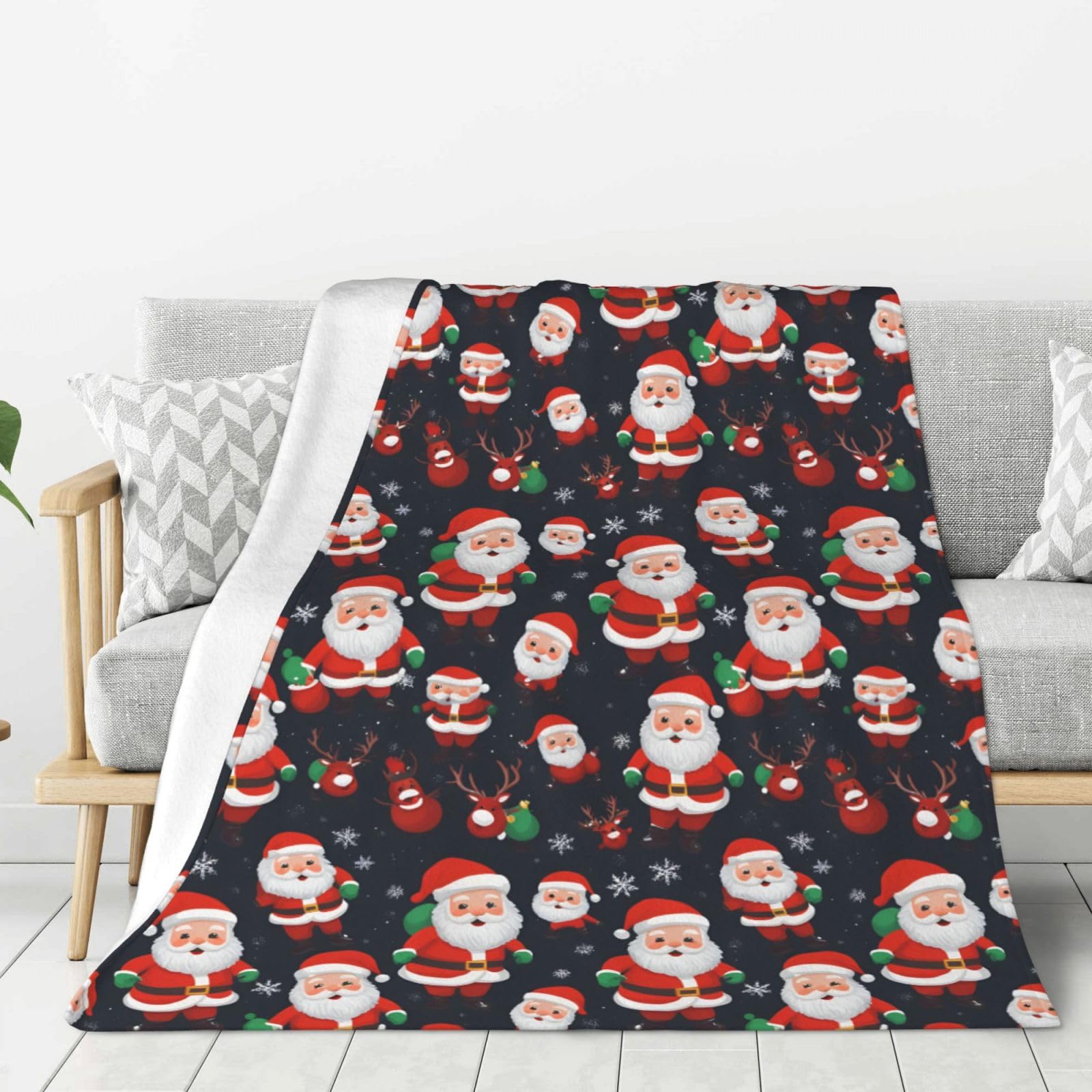 Couverture douce Père Noël épaisse et grande taille pour lit et canapé