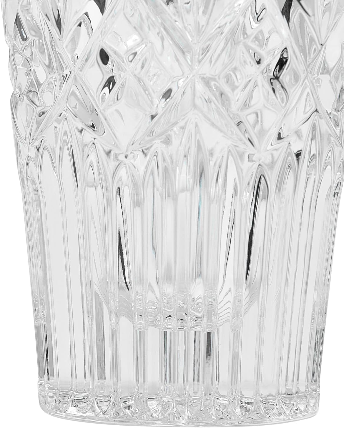 Royal Doulton Highgate Crystal Glass Flower Vase, Diamond Pattern, 25 cm Tall