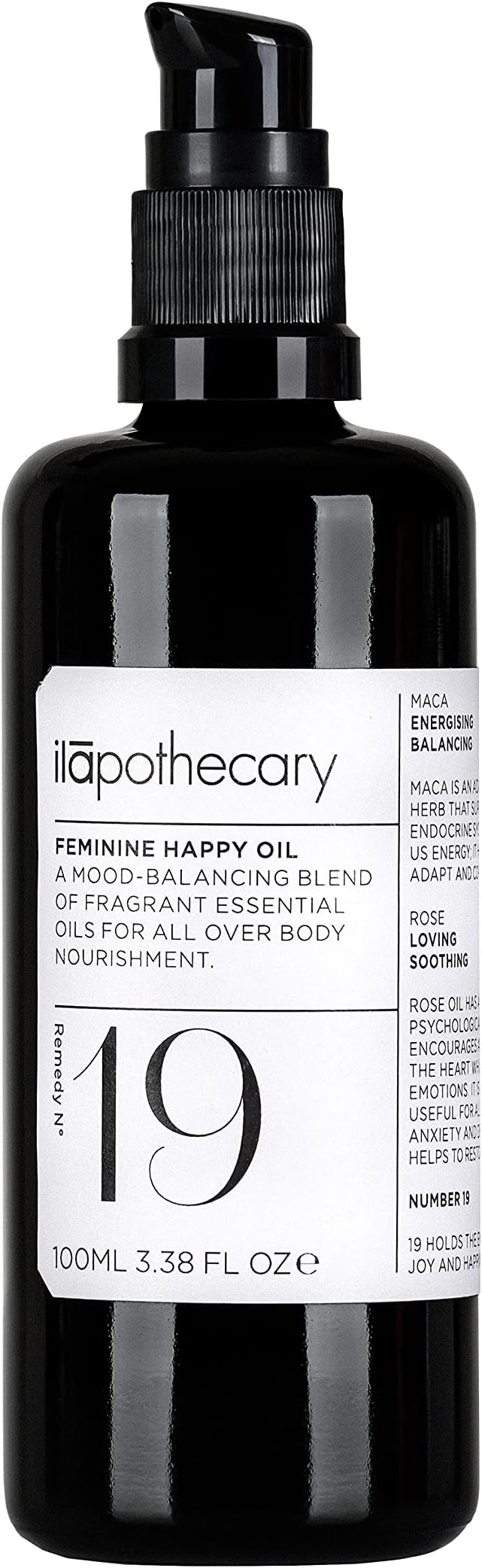 ilapothecary Feminine Happy Body Oil - Gluten Free Essential Oils for Skin - Nourishing and Rich in Antioxidants - Vegan and Alcohol Free - 3.38 oz