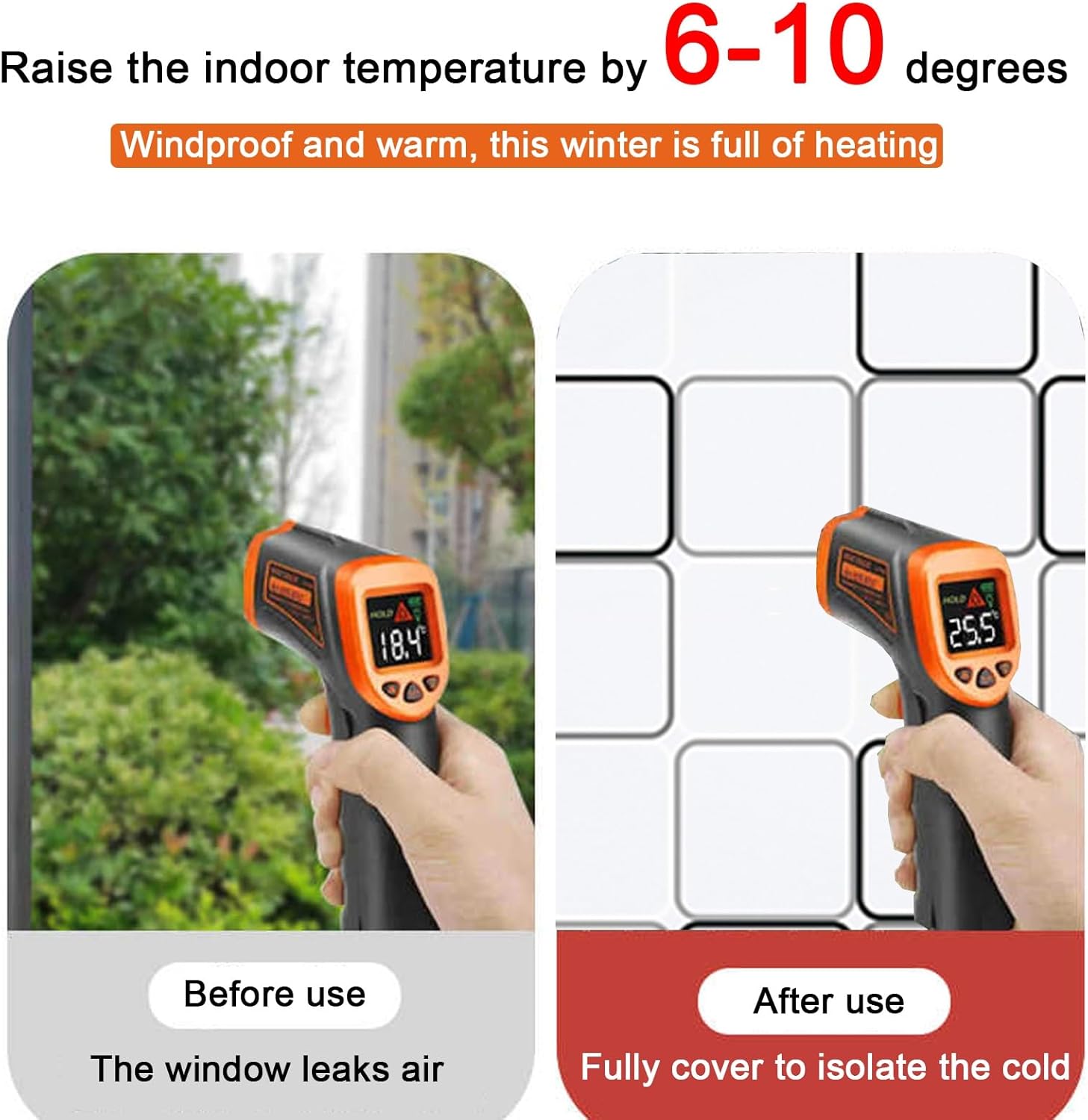 Window Insulation Translucent EVA Material, Weatherproofing Window Insulation Kits, Insulating Window Film Reduce Noise, Window Insulation Kit Temperature Protection(90x120cm/35x47in)