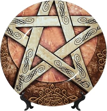 Magic Witch Pentagram Baphomet Exquisite Ceramic Decorative Plates, Home Decor Items 8in