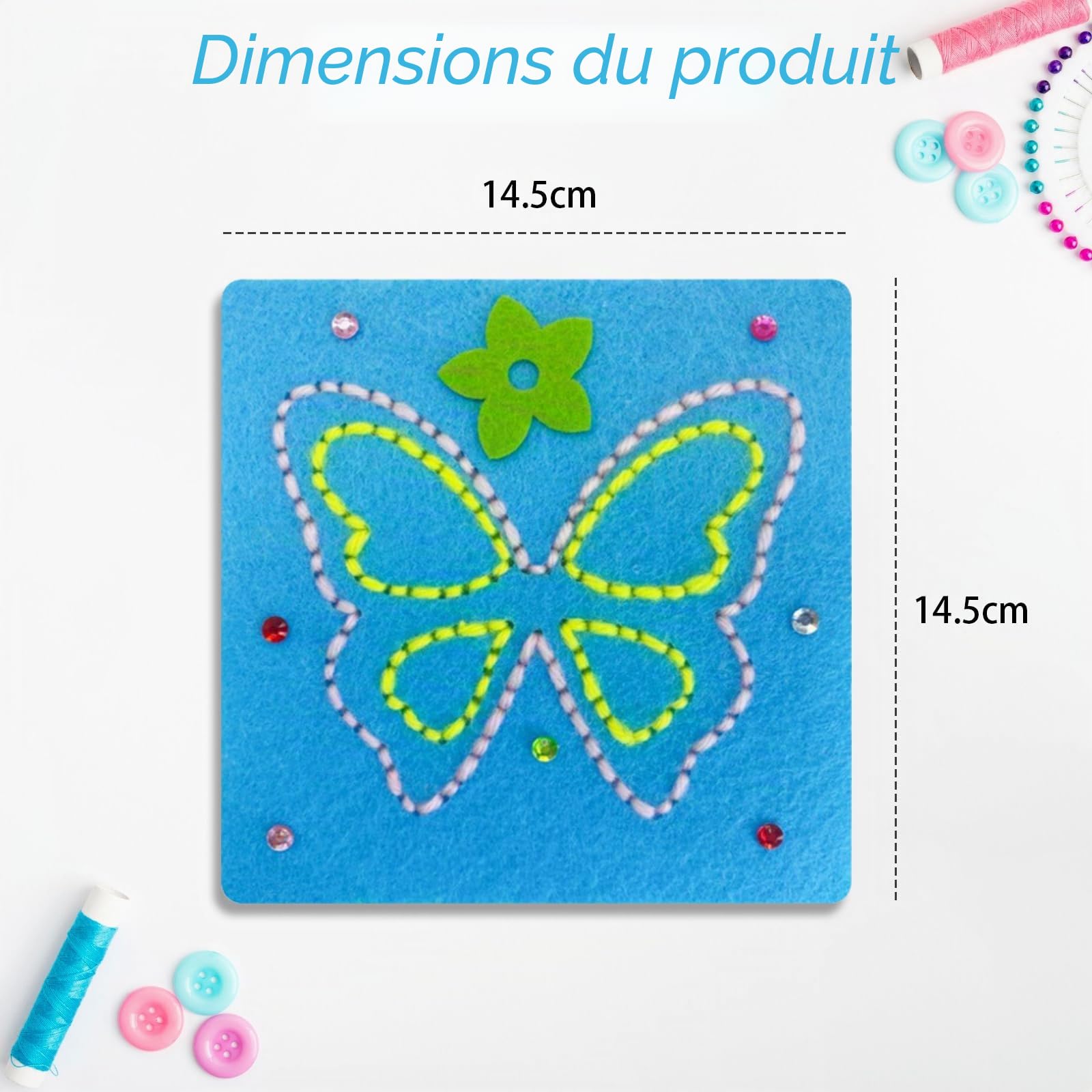 Kit de couture 5 pièces pour enfants, premier kit de couture pour filles, tissu feutre fait main, plaisir de coudre, pour les enfants âgés de 3 à 12 ans, pour aider à améliorer leur créativité et leur