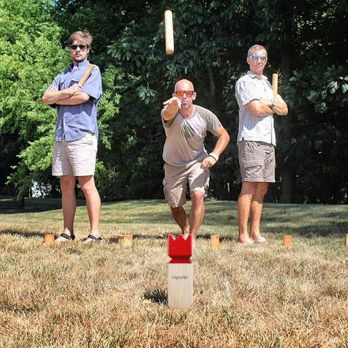ropoda Kubb Game Premium Set - Game Set for Yard/Outdoor/Lawn/Beach - Pinewood Viking Chess Game with Carrying Bag for Adults and Kids