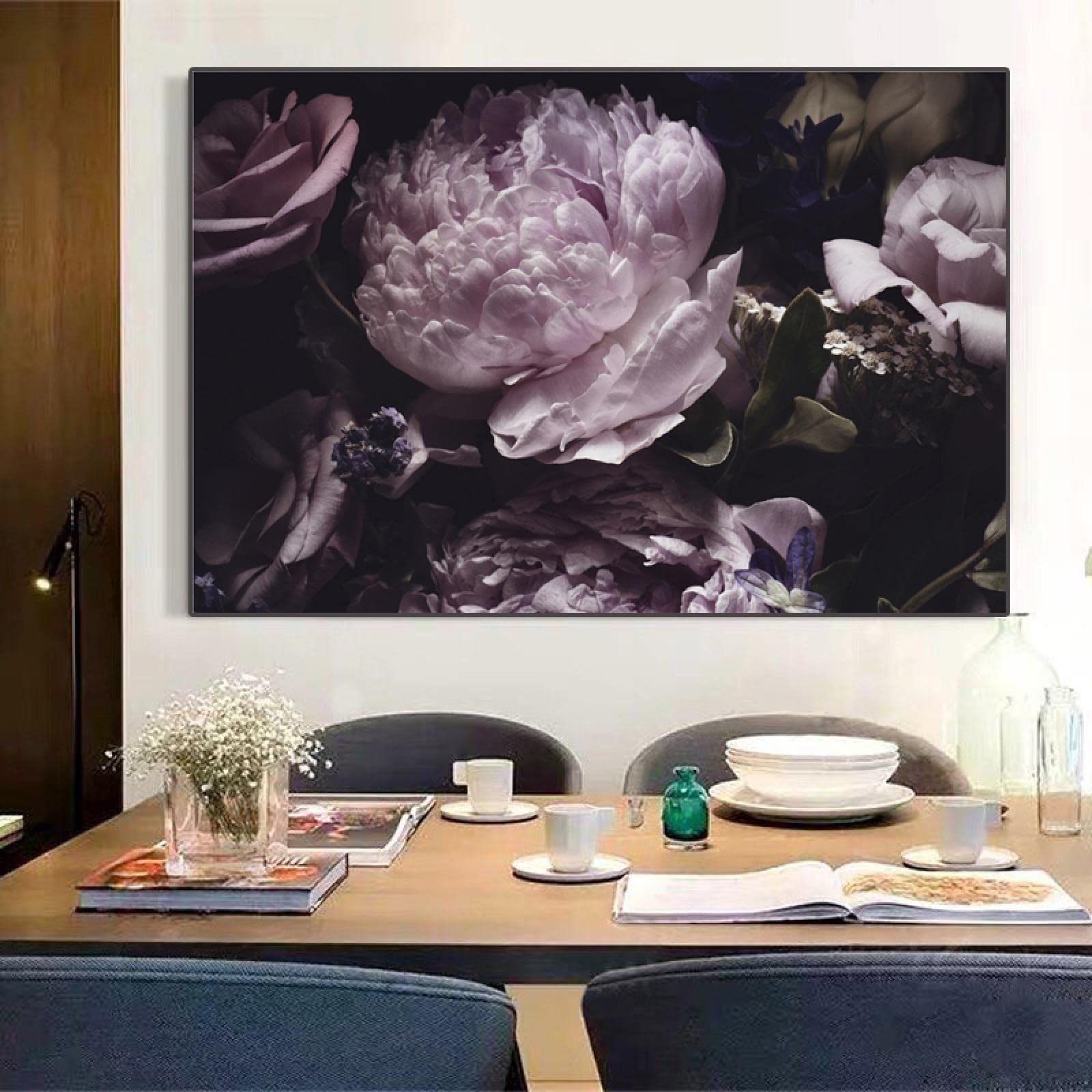 Impression toile bohème fleur rose rétro pour transformer un mur vide