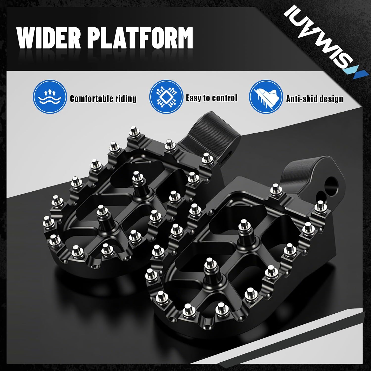 Dirt Bike Foot Pegs Footpegs Rest Pedal CNC for MX 650 500 MX650 MX500 SX500 MX350 Electric Dirt Bike Black