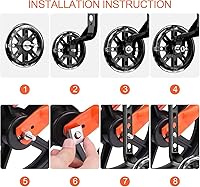 Vista 2 de Ruedas de entrenamiento ajustables para bicicleta infantil, rueda de silencio flash, kit de estabilizador de bicicleta, para bicicletas de 12, 14