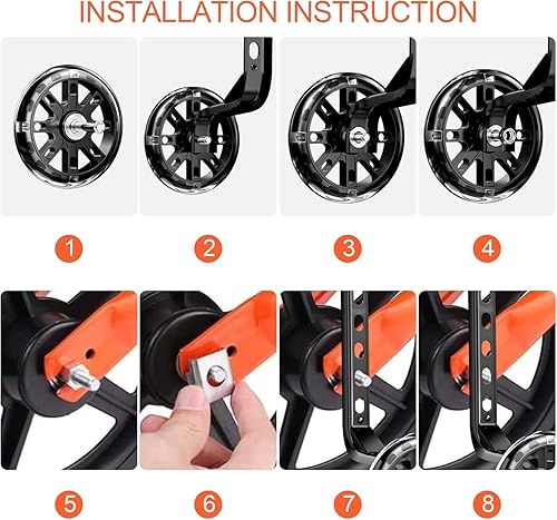 Miniatura 2 de Ruedas de entrenamiento ajustables para bicicleta infantil, rueda de silencio flash, kit de estabilizador de bicicleta, para bicicletas de 12, 14,