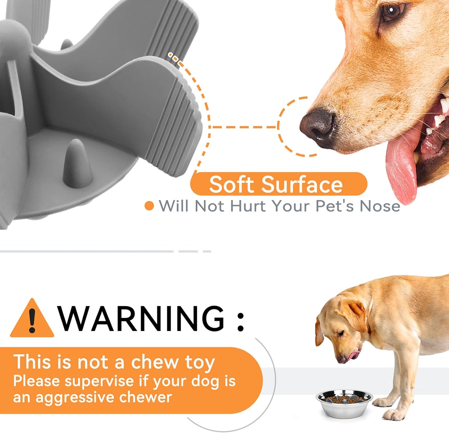 PETTOM Dog Feeder Slow Food Accessory Slow Food Bowl Dish for Eating Space Slow Feeder Bowl Feeding Slow Food for Dogs, Adjustable Size Non-Slip 7