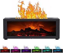 WingFly Fireplace Diffuser, Flame Diffuser with 7 Color Lights, 150ml Essential Oil Diffuser with Timer and Waterless Auto Shut-off for Home or Yoga (Black)