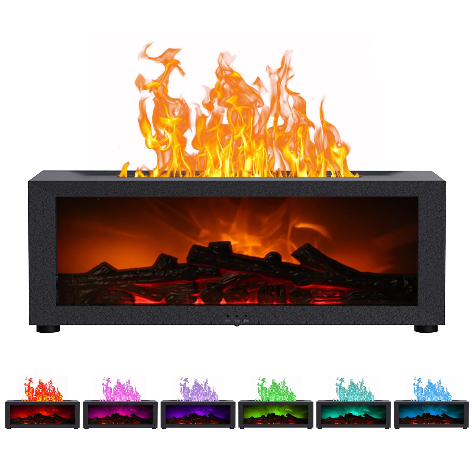 Diffusore Aromi Con Fiamma LED 7 Colori - Umidificatore E Luci Notturne, Spegnimento Automatico, Con Timer - Foto 4