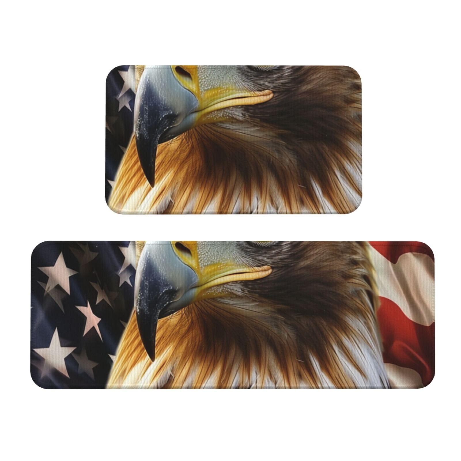 Tapetes de cocina cómodos Grim American Eagle para decoración de suelos en set de 2
