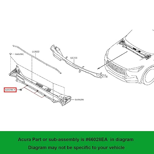 Miniatura 3 de OAUTOO 10 clips de rejilla de capó para 66820-4BA5A Nissan Rogue 2014-On, Infiniti QX50 2019-On, QX55 2022