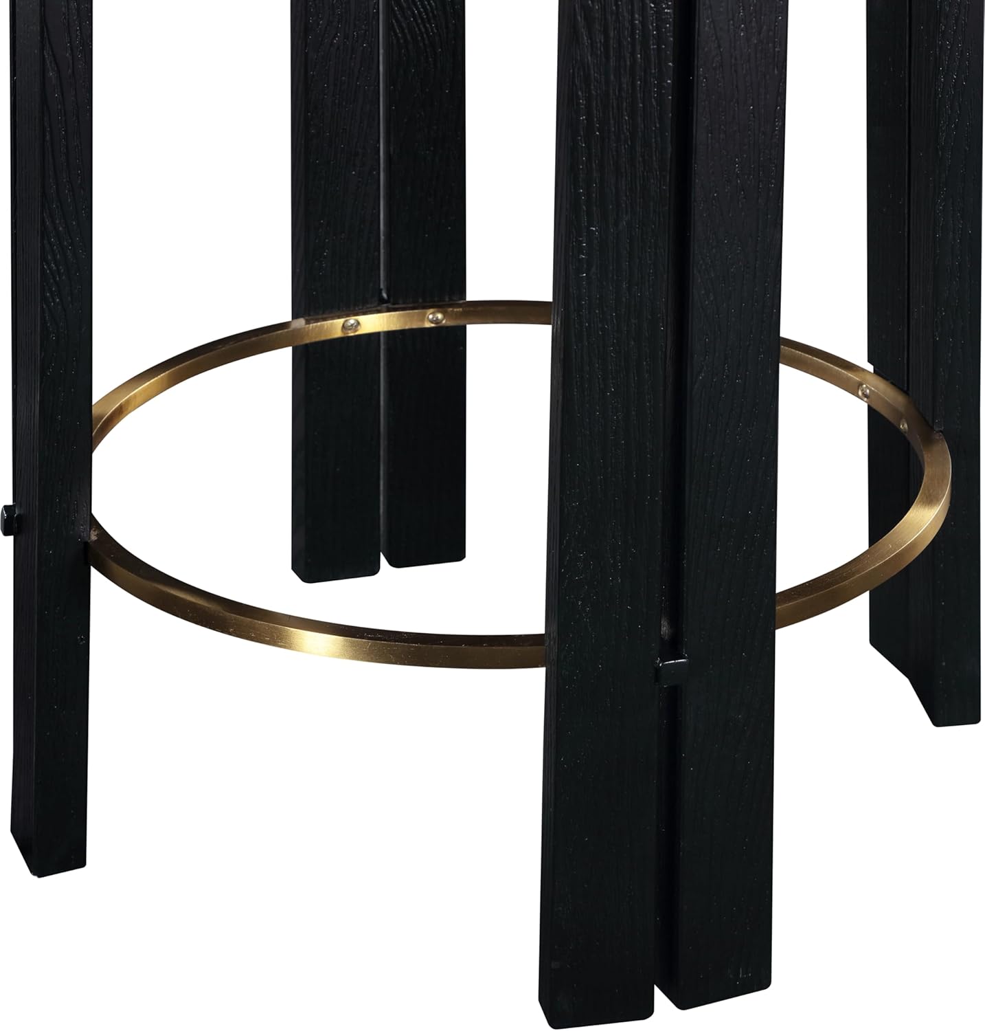 Meridian Furniture 816Cream-C Harrison Collection Modern | Contemporary Counter Stool with Soft Cream Vegan Leather, Rich Black Finish, Brushed Brass Metal, 17" W x 17" D x 26" H, Cream