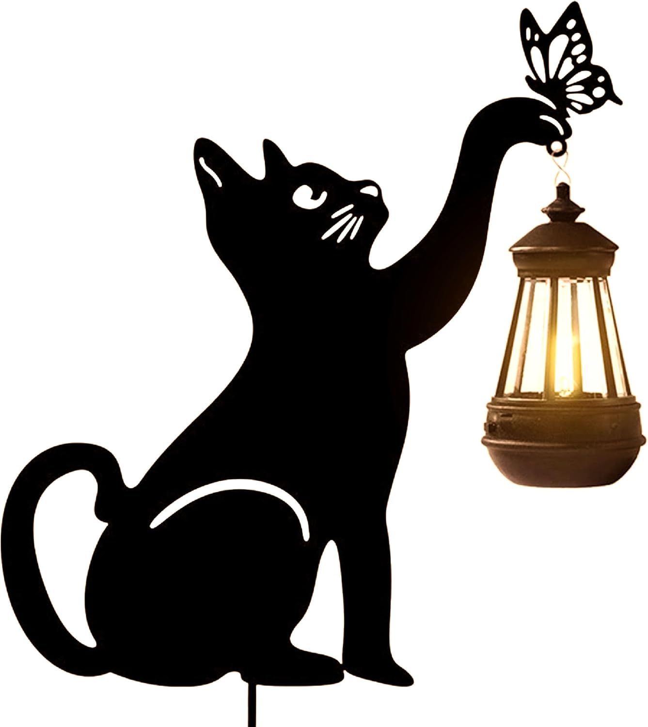 Cat and Dog Metal Decorative Garden Stakes, Silhouette Stakes Animal, Yard Art for Outdoor Decor, Patio, Lawn Ornaments, Cat/Dog Lovers Gifts - Set of 2 (Dog&Cat)