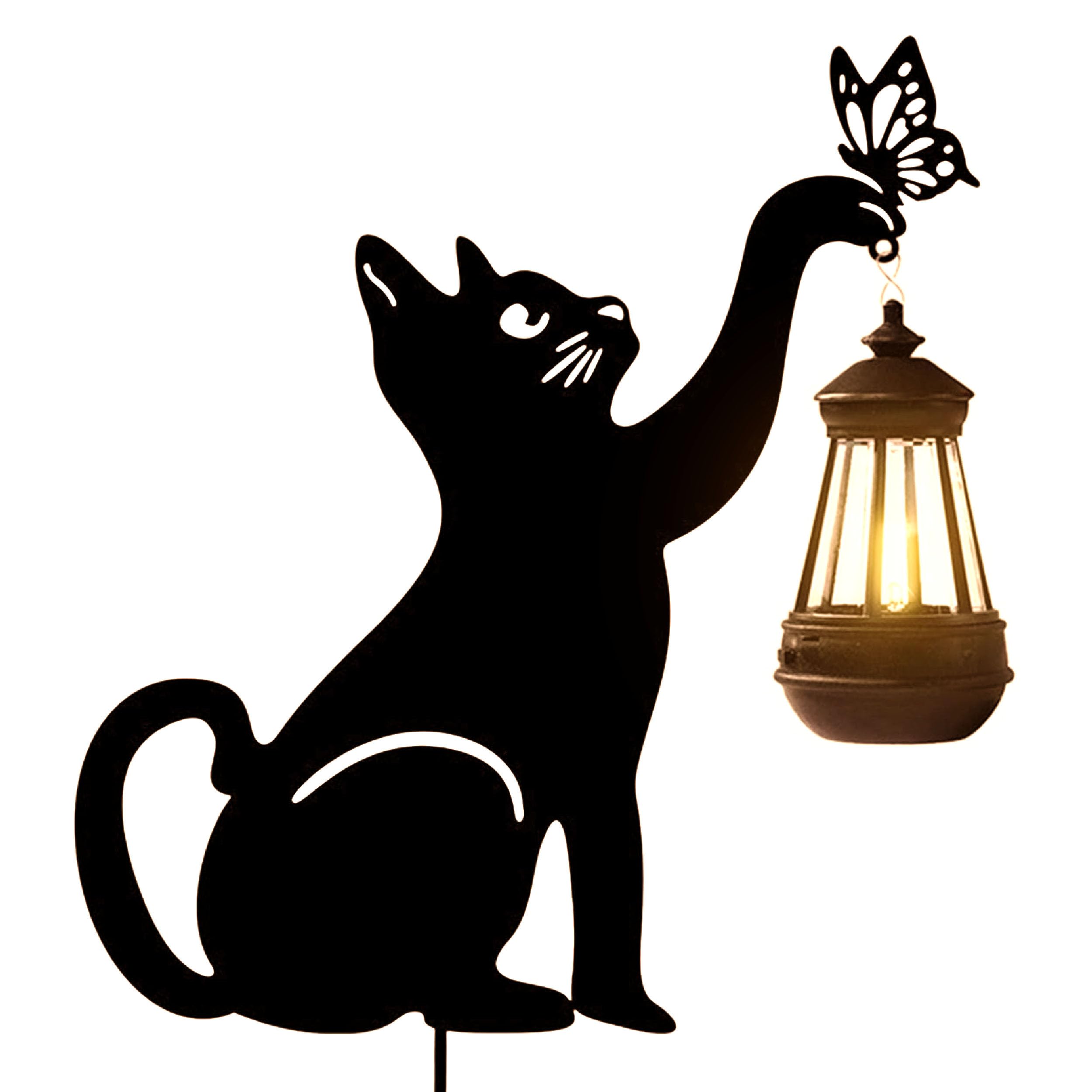 PARAS KORS Cat Metal Decorative Garden Stakes, Silhouette Stakes Animal, Yard Art for Outdoor Decor, Patio, Lawn Ornaments, Cat/Dog Lovers Gifts