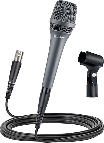 Miniatura 1 de CAROL AC-900 XLR Micrófono vocal con cable - Micrófono supercardioide dinámico con tecnología de cancelación de ruido AHNC de doble motor para