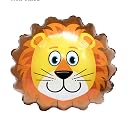 House of Banter Jungle theme Decoration Balloons 6pc - 16' Lion, Tiger, Cow, Giraffe, Monkey & Zebra ( Animal Face Foil Balloons for Jungle Theme Decoration) gallery image
