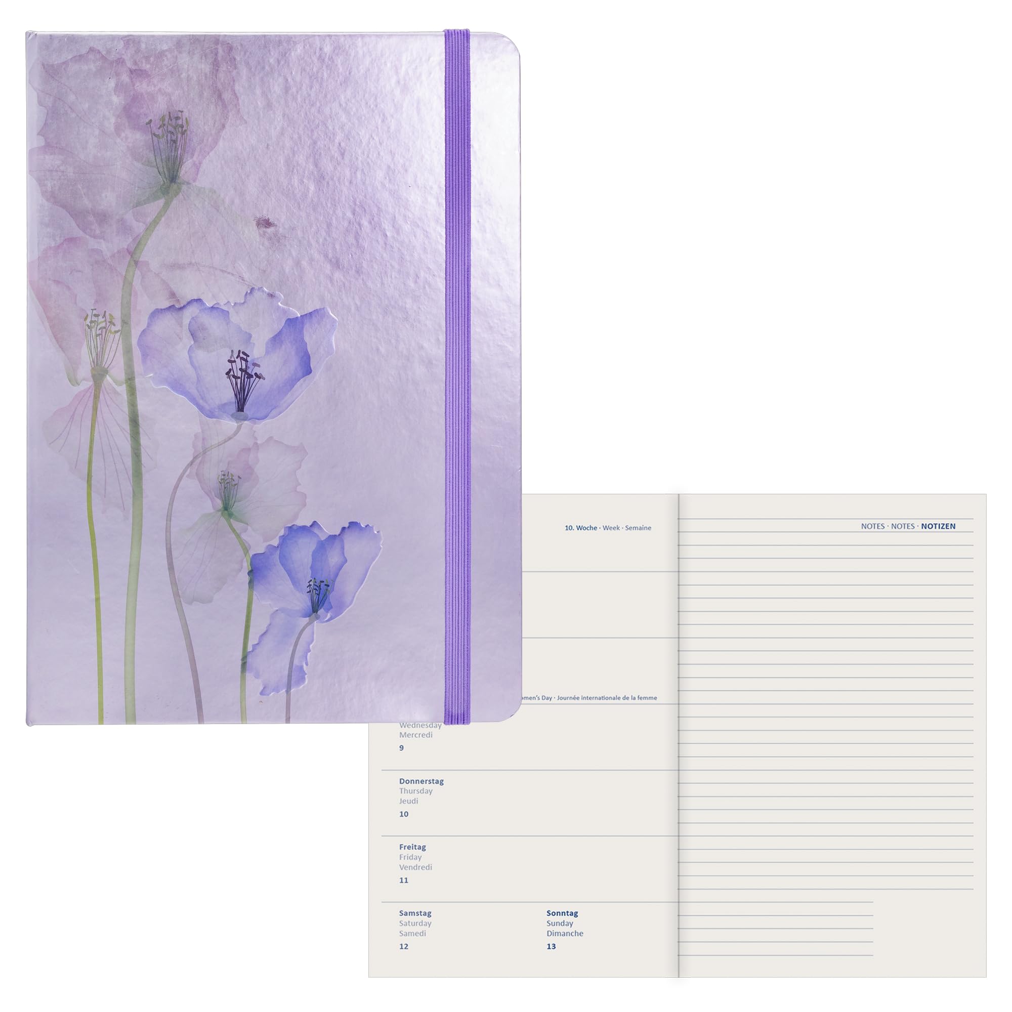 Idena 11064-2024 Appointment Diary, DIN A5, Blossom, 176 Pages, 1 Week on 1 Page, Agenda, Weekly Planner