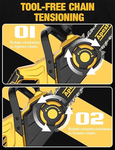 Miniatura 5 de Motosierra eléctrica sin escobillas de 14 pulgadas inalámbrica para batería Dewalt de 20 V, motosierra compacta con engrasador automático, retroceso