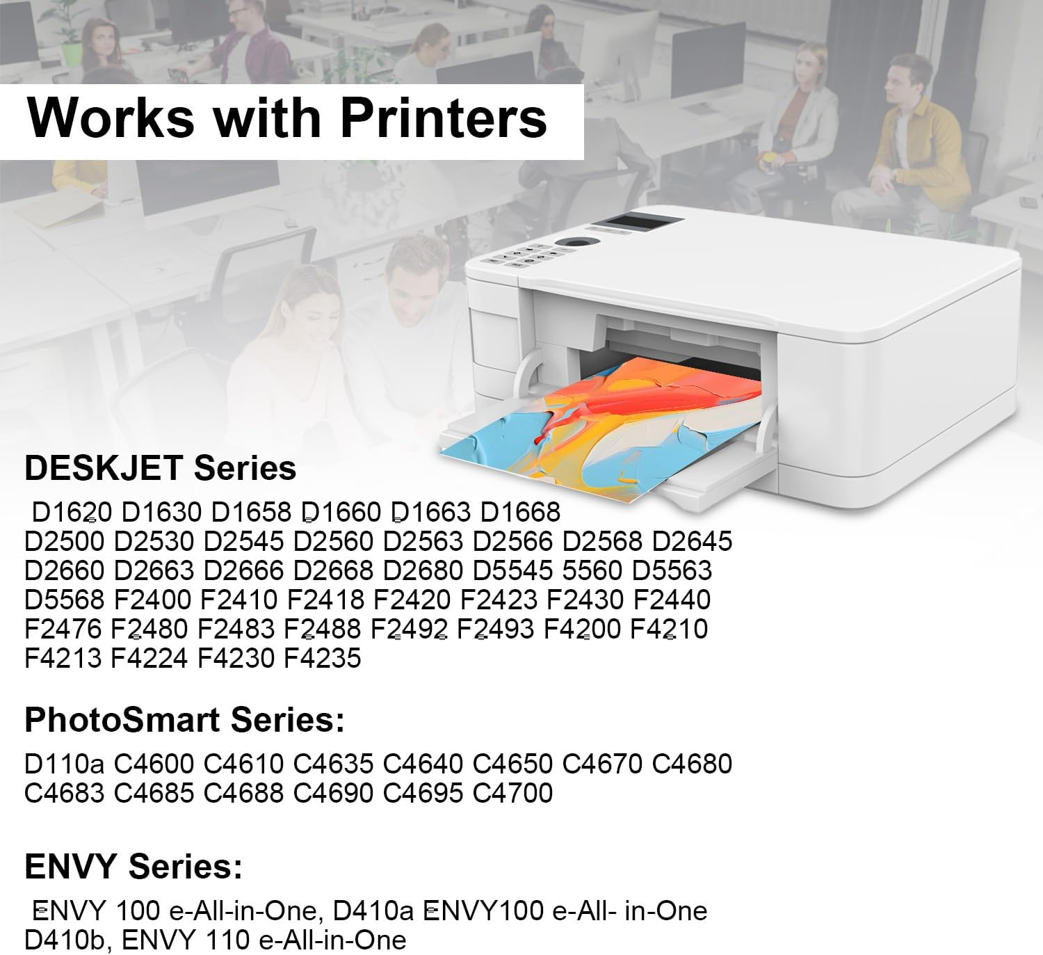 60XL Ink Cartridges for HP Printers Replacement for HP 60 60 XL Combo Pack Work for DeskJet D1660 D2500 D5560 F2400 F4200 F4580; ENVY 100 110 120; PhotoSmart C4600 C4700 Printer (1 Black 1 Tri-Color)