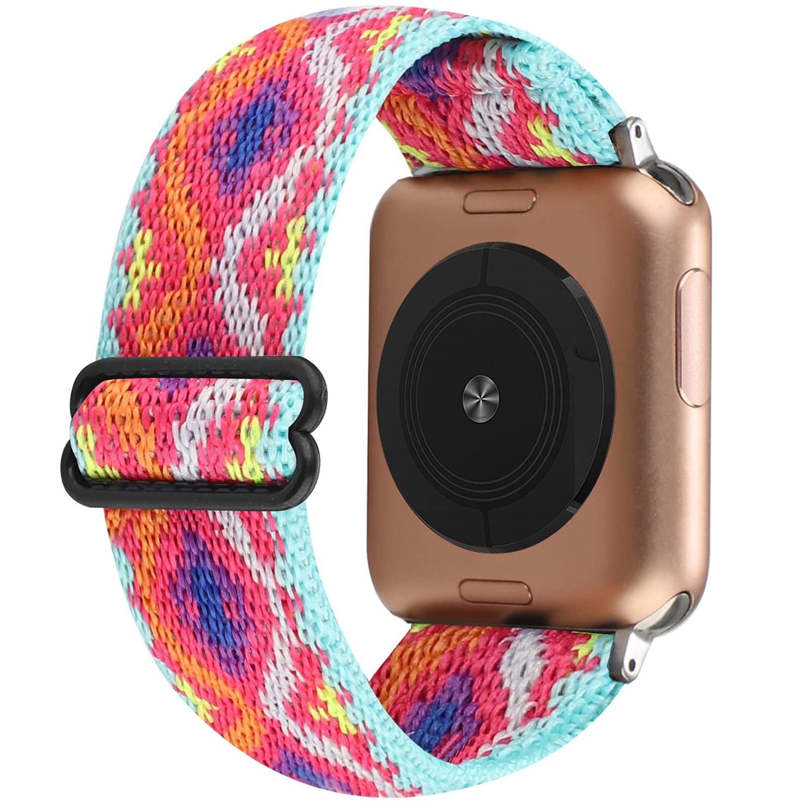 SIKOT Stretchy Nylon Solo Loop Bands Compatible with Apple Watch, Adjustable Stretch Braided Sport Elastics Women Men Strap Compatible with iWatch Series 7/6/5/4/3/2/1 SE