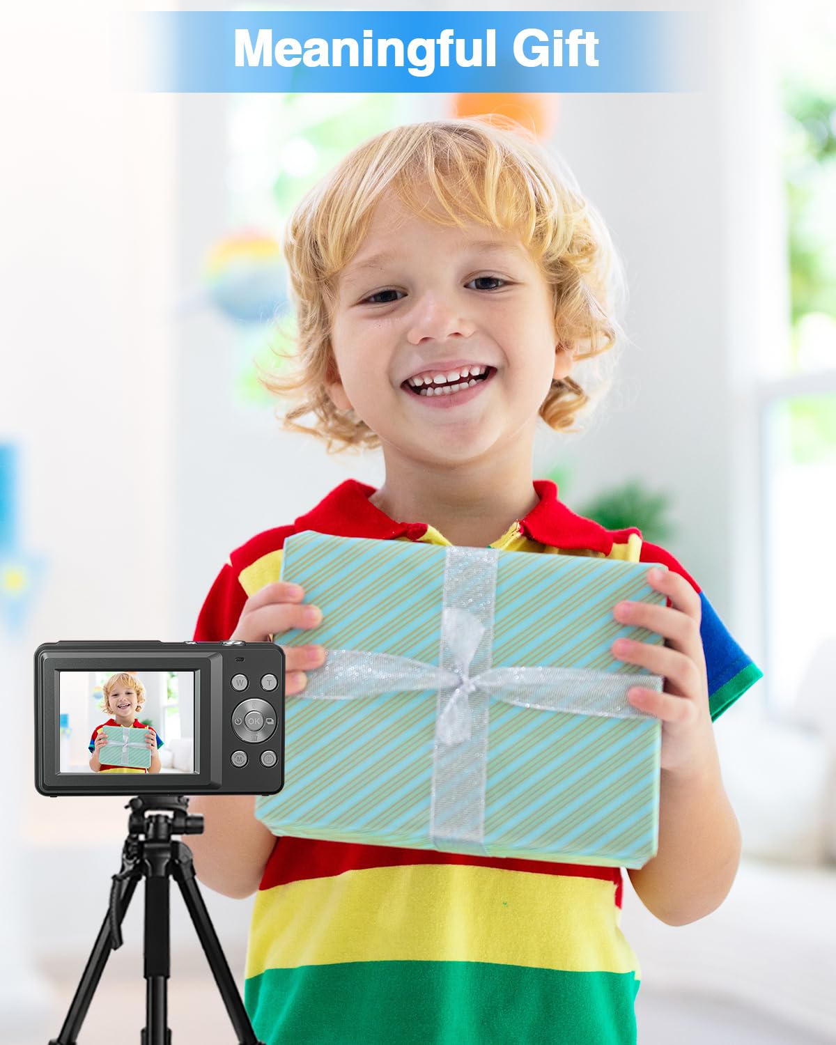Digitalkamera 1080P 44MP 16X Digitalzoom für Kinder Jugendliche Studenten Schwarz