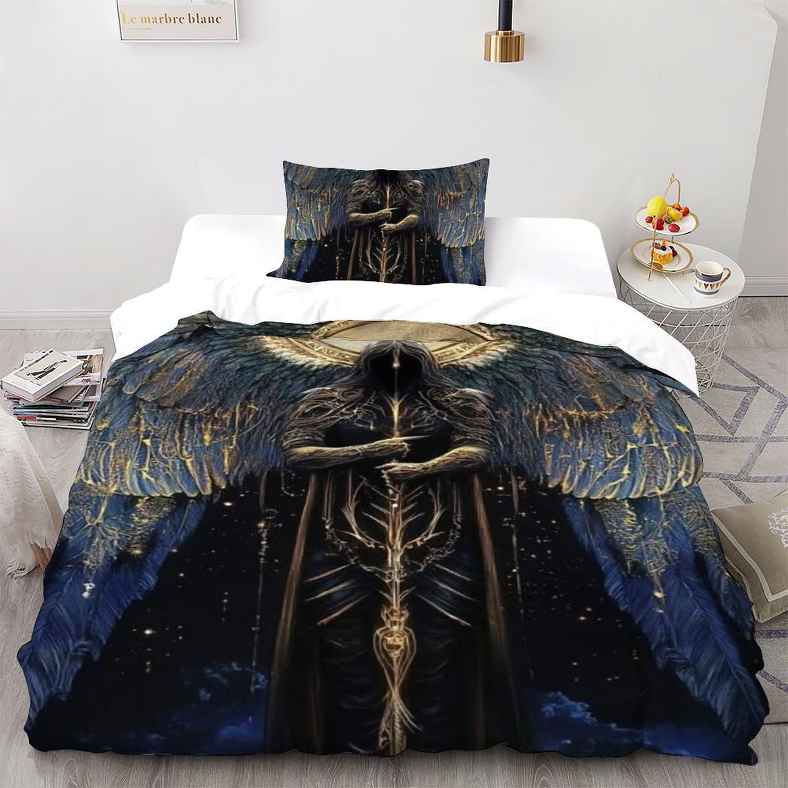 Housse de couette single microfibre imprimé 3D parure lit enfant garçon 135x200