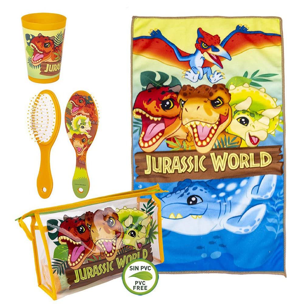 Beauty Case Jurassic Park Impermeabile: Il Necessaire Da Viaggio Ufficiale Per Bambini Con Asciugamano E Spazzola