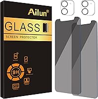 Vista 11 de Ailun Paquete de 3 protectores de pantalla de privacidad para iPhone 15 Plus [6.7 pulgadas] + 3 protectores de lente de cámara con marco