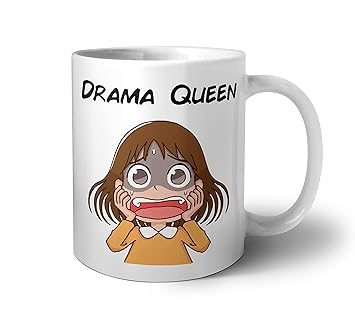 Hiker Ceramic Drinking Tea Coffee Mug with Drama Queen Design Printed Ceramic Mug/Funny Custom Coffee Cups for Friends & Sister Birthday Gifts (11oz | 325ml), White, 1 Piece