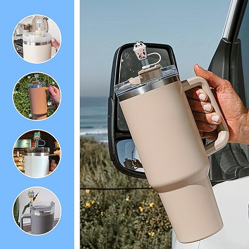 Miniatura 2 de 10 fundas de popote Stanley de 9 a 0.394 in, fundas de popote reutilizables para vasos Stanley de 3040 onzas, adornos de pajita impermeables Stanley