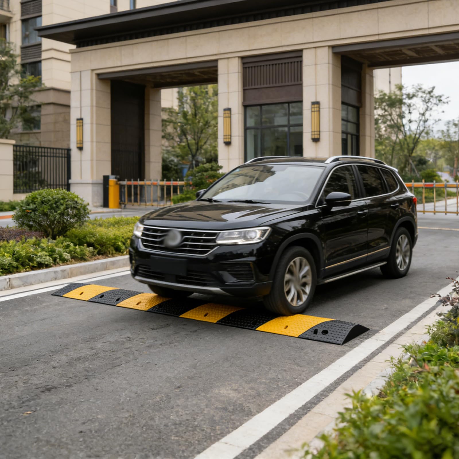 Badenes De Goma,Reductor De Velocidad,Reductor Velocidad Coche,Badenes De Goma para Rampa Garaje,Antideslizante Badenes para Garaje,FáCil De Instalar,para Rampa,Garaje,Carretera