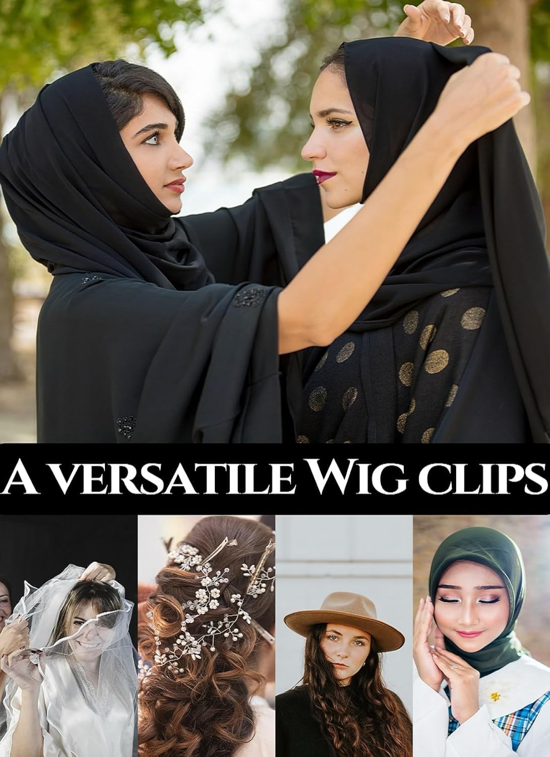 60pcs Chunni Clips with Pins, Hair Clip for Veil, Wig Piece, Hijab, Scarf, Dupatta, Turban,Kippah, Indian Hair Accessories for Women