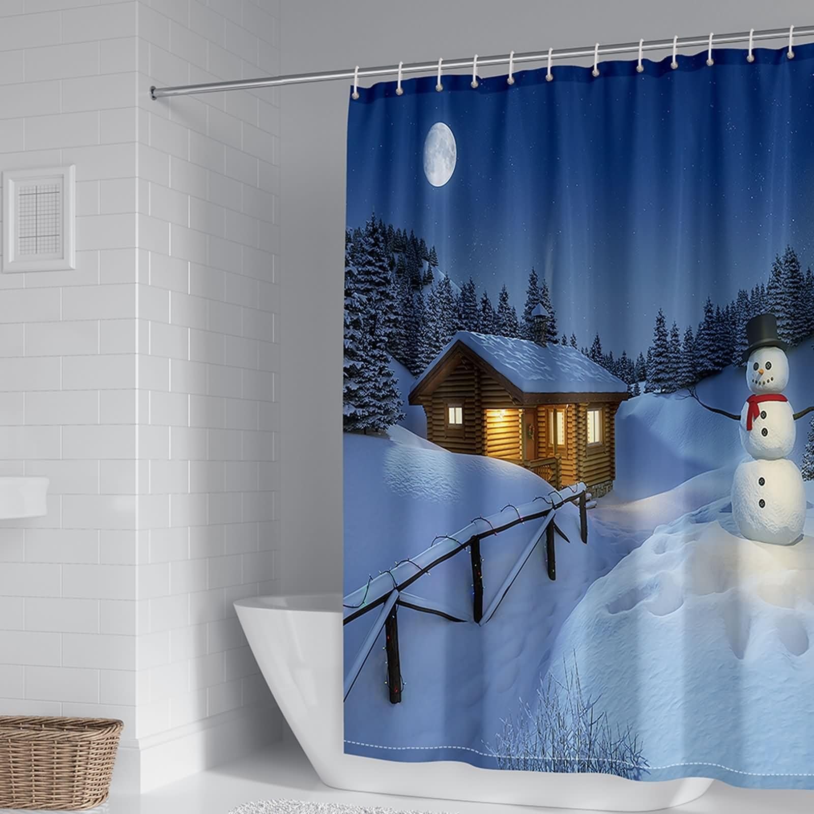 Rideau de douche 300x200cm imperméable en polyester grand format