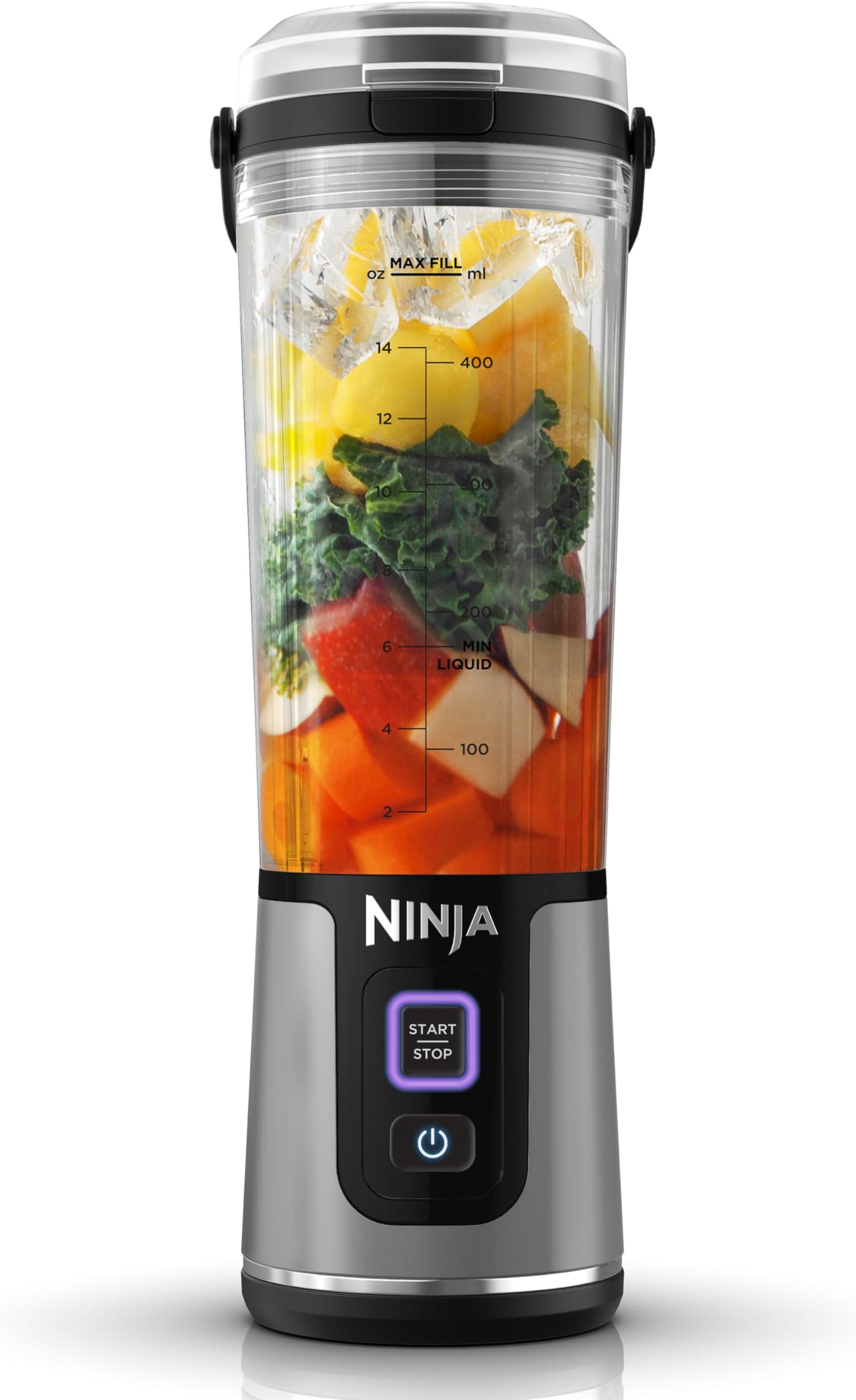 Ninja Blast BC151EUBK Portable Blender/Blender/Smoothie Maker, 530 ml Cup, Leak-proof Lid, Powerful Mini Stand Mixer, Wireless & Rechargeable, Crushes Ice & Fruit, Black