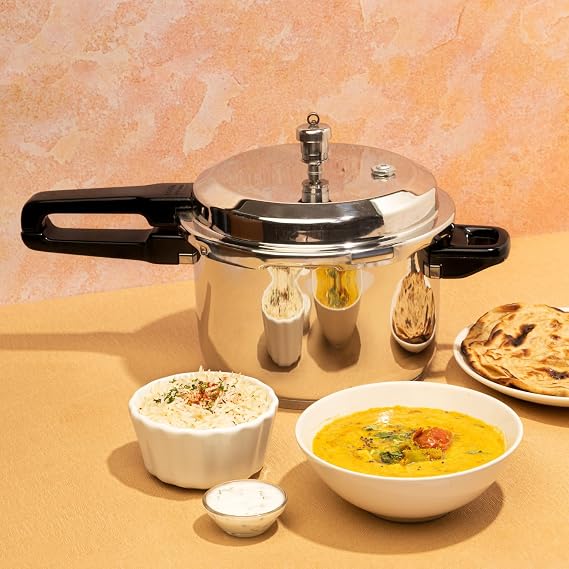 Vinod V-3L Stainless Steel Sandwich Bottom Pressure Cooker, 3-Liter
