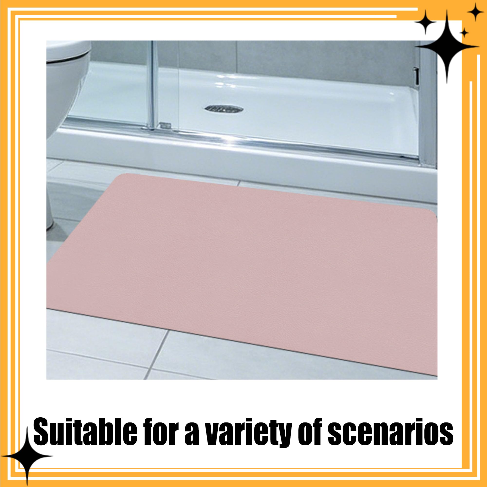 Alfombra de Baño 105 x 120 cm Secado Rápido, Antideslizante y Antibacteriana Alfombra Baño Antideslizante Higiénico y Funcional para Bañera, Ducha, Cuarto de y Cocina, Rosa