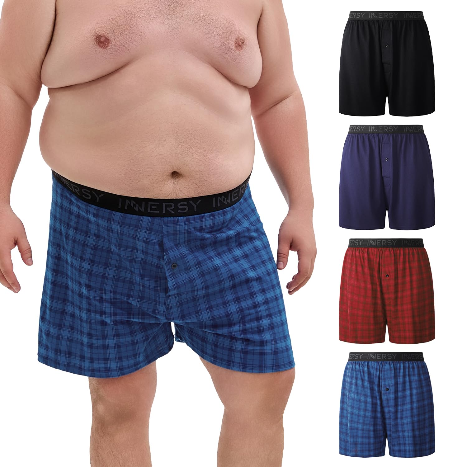 INNERSY Big and Tall Cotton Boxers
