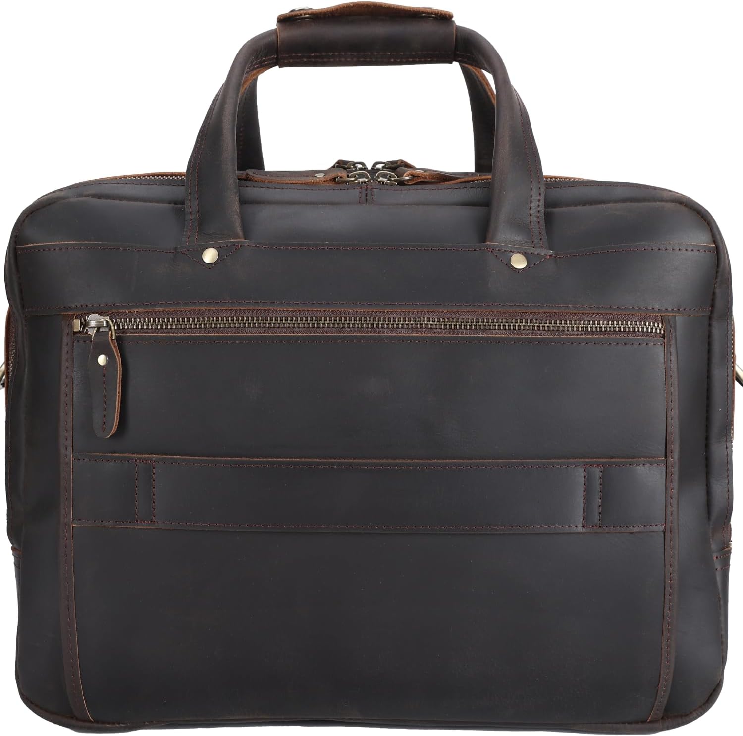 STAR VISTA Scala Pro 16-18" Messenger Bag, Full Grain Leather Briefcase, Triple Compartments, YKK Zippers, Multiple Colors