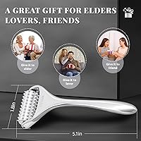 Vista 7 de Rodillo de masaje de acupuntura, acero inoxidable, rodillo manual portátil para aliviar el dolor de todo el cuerpo, reducir la hinchazón y masaje