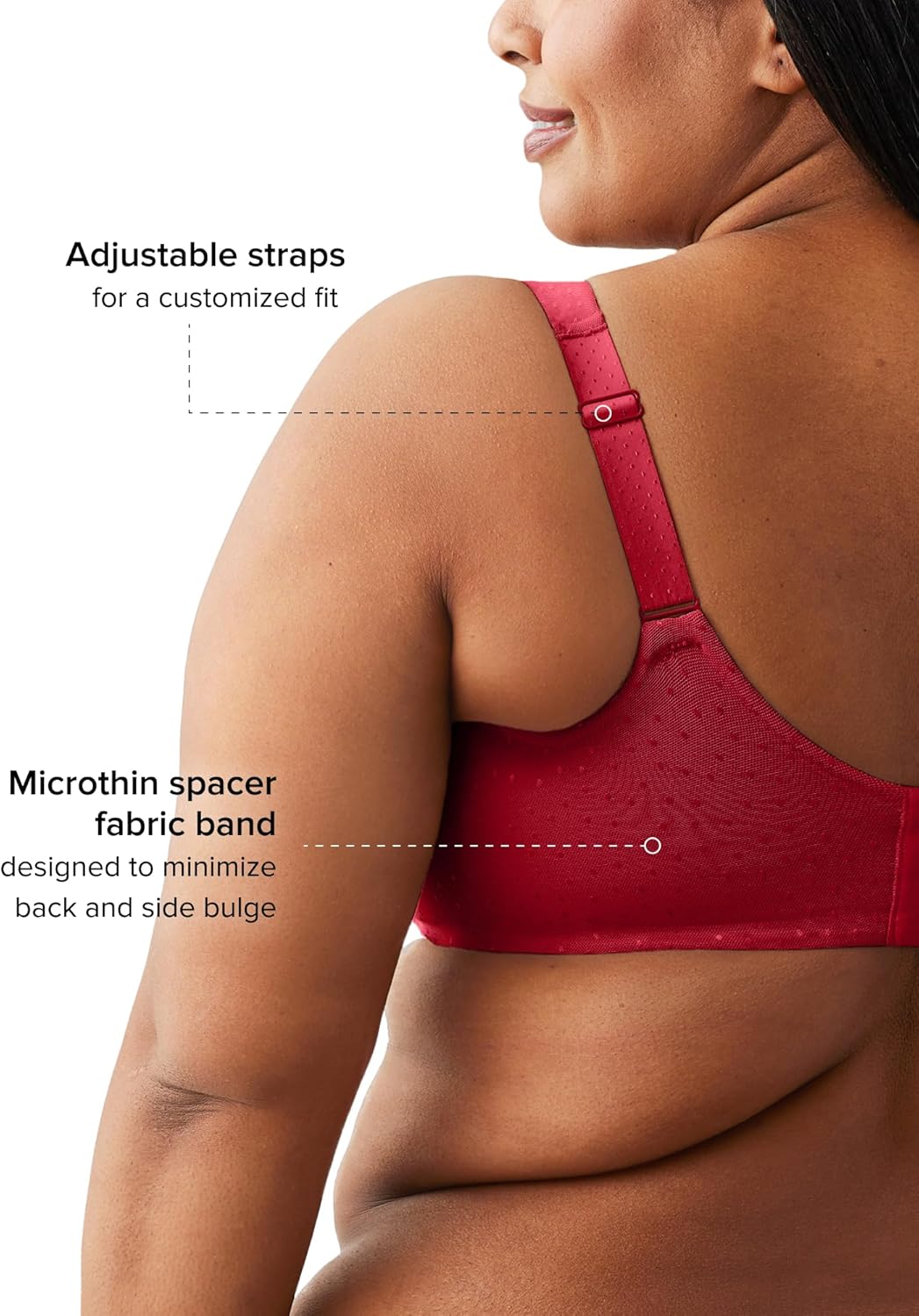 Wacoal Women's Back Appeal Unlined Full Coverage Underwire Bra, H-K Cup, 855403 - Image 4