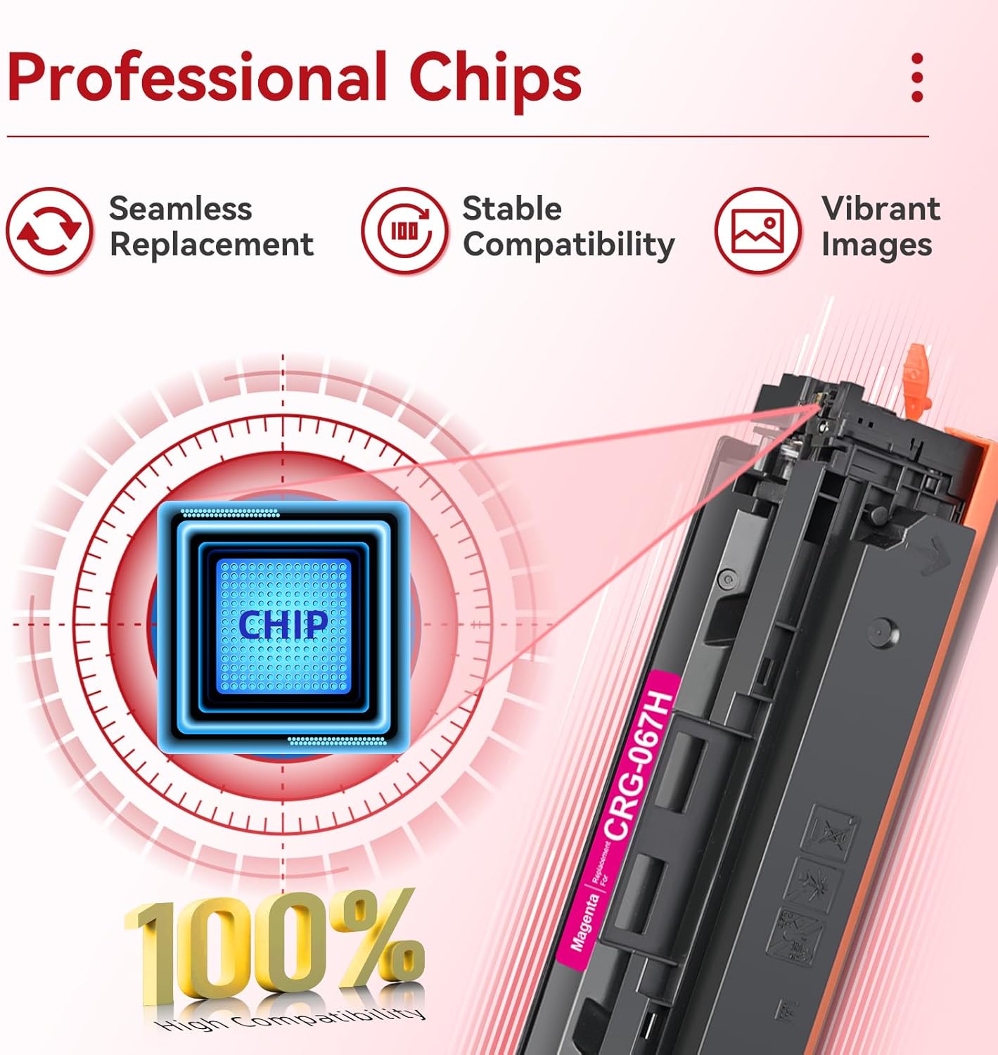 067H Toner Cartridges Compatible for Canon 067H 067 Toner Cartridges Set Work for Canon MF656Cdw MF654Cdw MF653Cdw LBP632Cdw Printer, 067H 067 Toner with Black Cyan Yellow Magenta -4 Packs