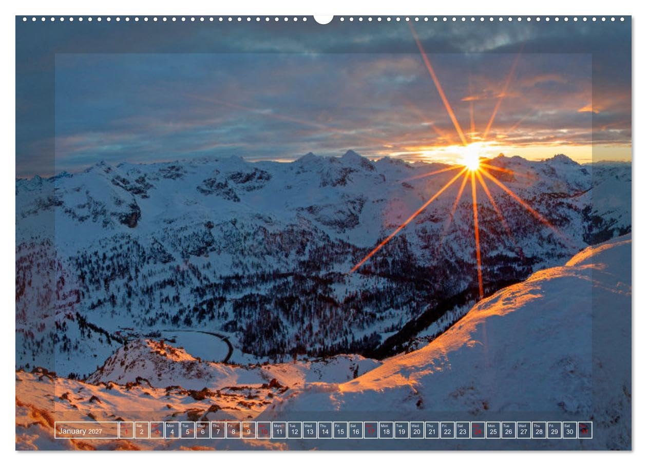 When the sun rises and sets (High Quality Premium Wall Calendar 2027 DIN A2 landscape),CALVENDO 12 Month Wall Calendar: Magical moments in the Austrian Alps