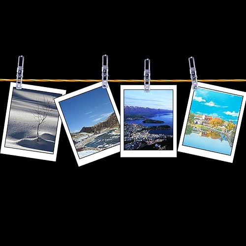 Miniatura 6 de BronaGrand 100 clips de plástico transparente para papel, pinzas para ropa, clips de línea de ropa, clips de fotos