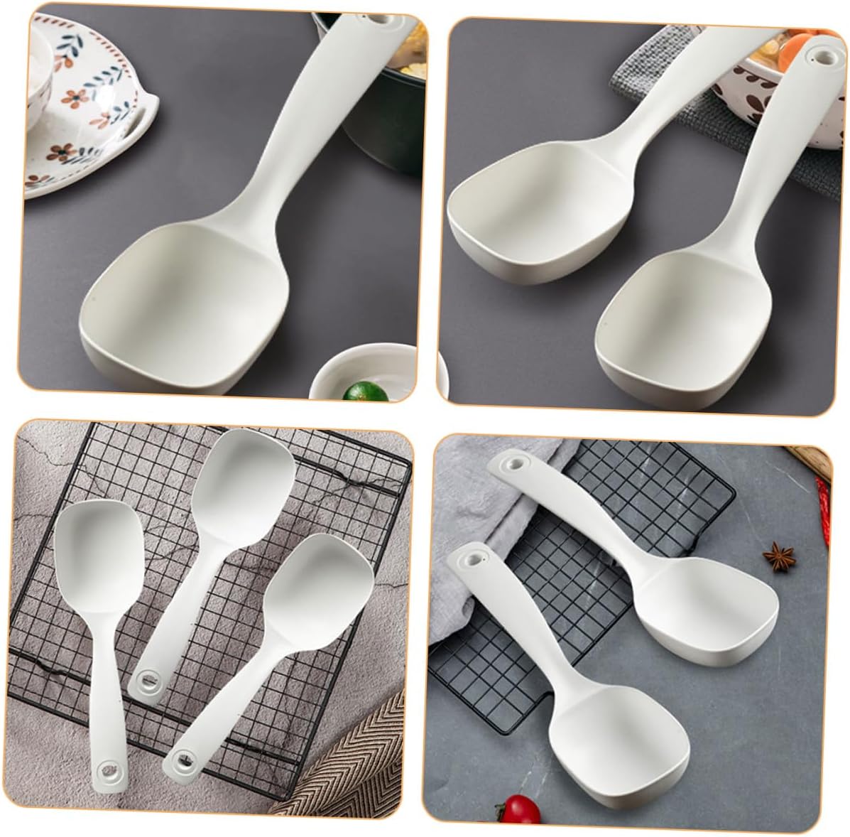 4pcs Long Handle Soup Ladle Spoon, Pp, Heat Isolation Handle