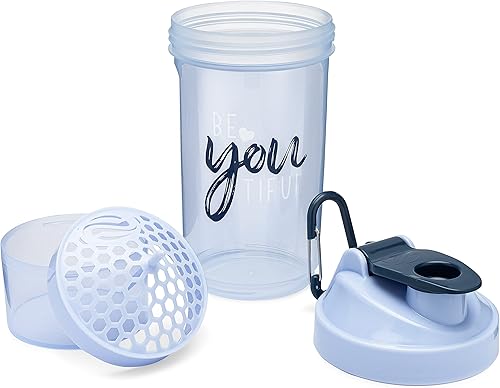 Miniatura 5 de Smartshake - Botella agitadora con citas motivacionales  Taza agitadora de proteínas de 27 onzas  Contenedor acoplable para proteínas o suplementos